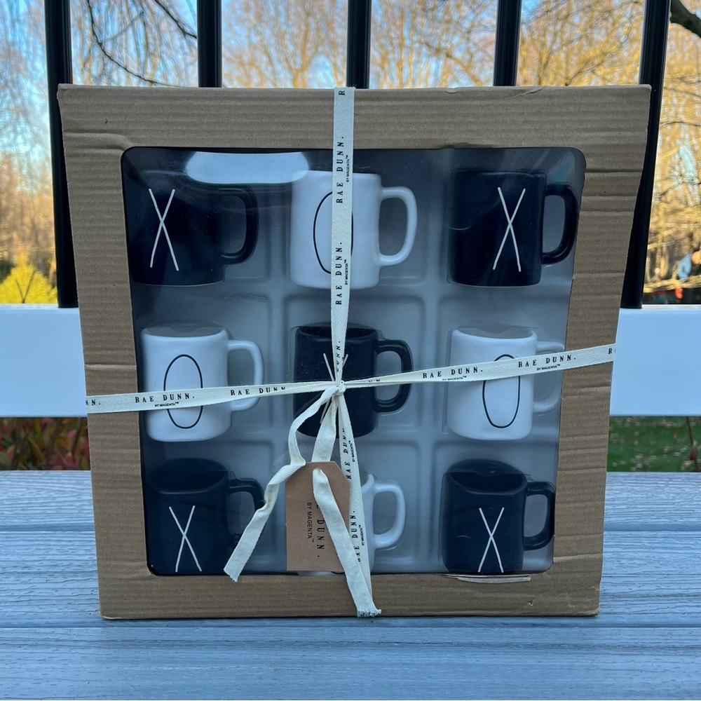 RAE DUNN Ceramic Tic-Tac-Toe Game Set
